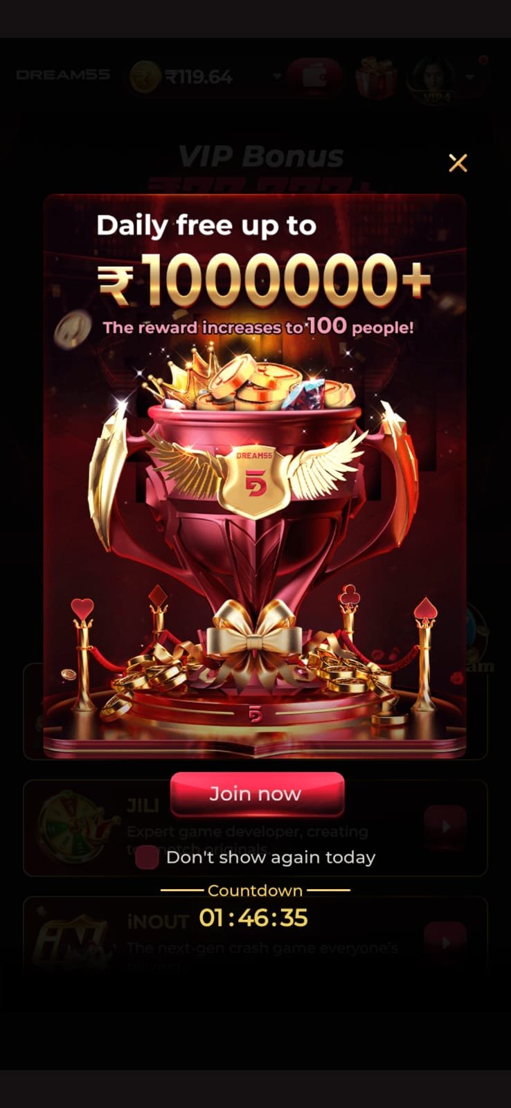 Dream55 Game mobile view – Dream 55 Game App Android